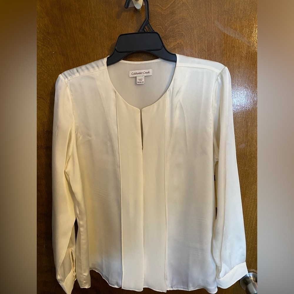 Coldwater Creek Ivory Blouse- Silk Size 10-12 | Very Elegant  - NWT